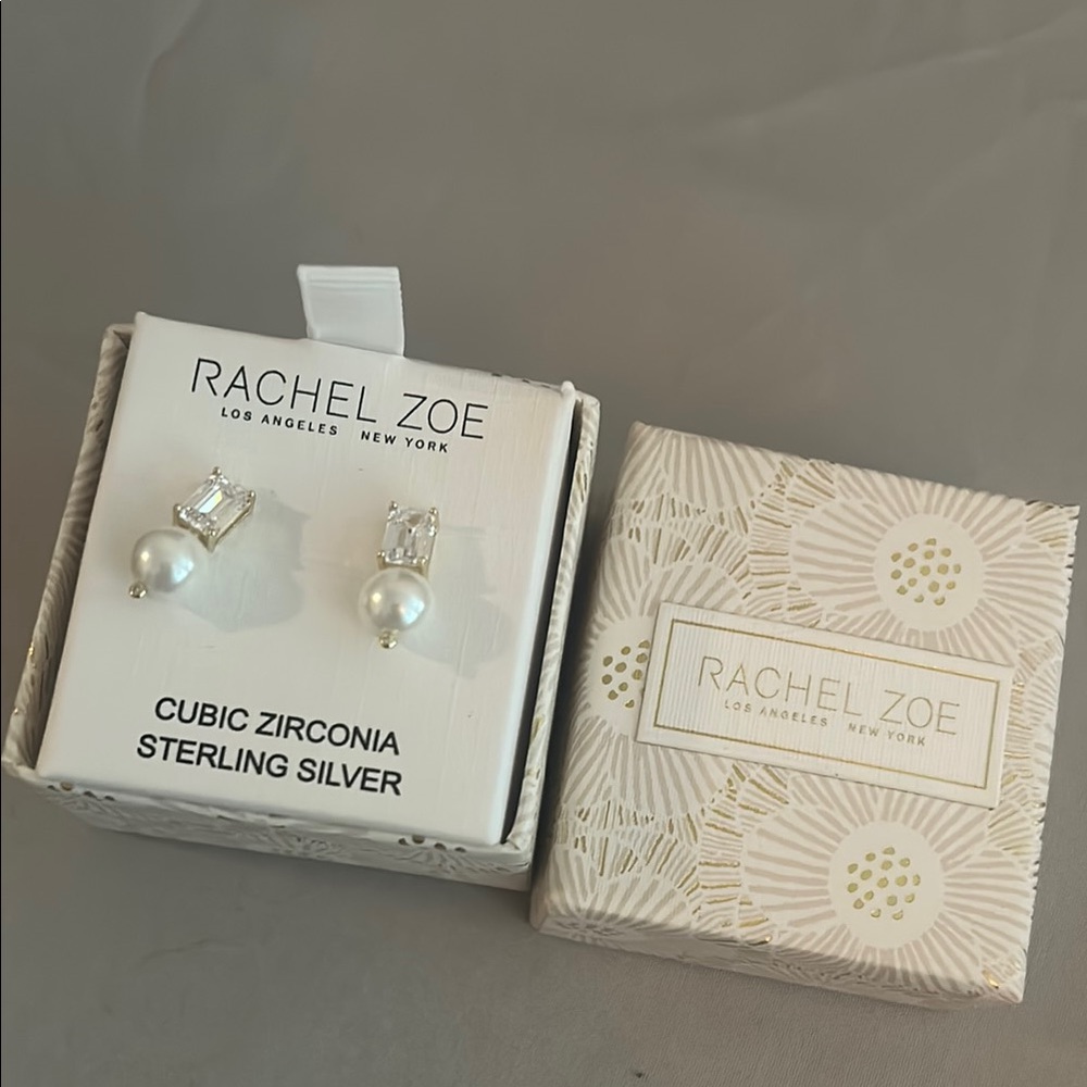 Rachel Zoe Sterling Silver and White Earrings